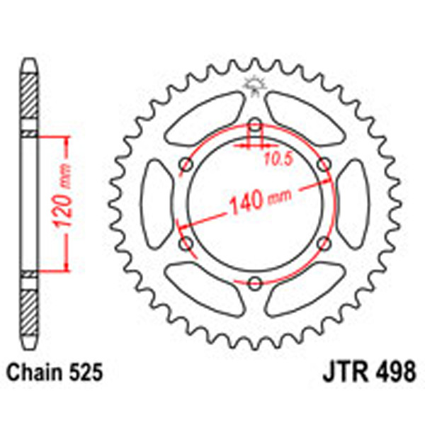 JT JT Rear Sprockets R/W 498-45 SUZ (5301)